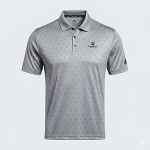 Adidas Men's Indigo Dye Print Short Sleeve Golf Polo Shirt Grey XL Grande Vista